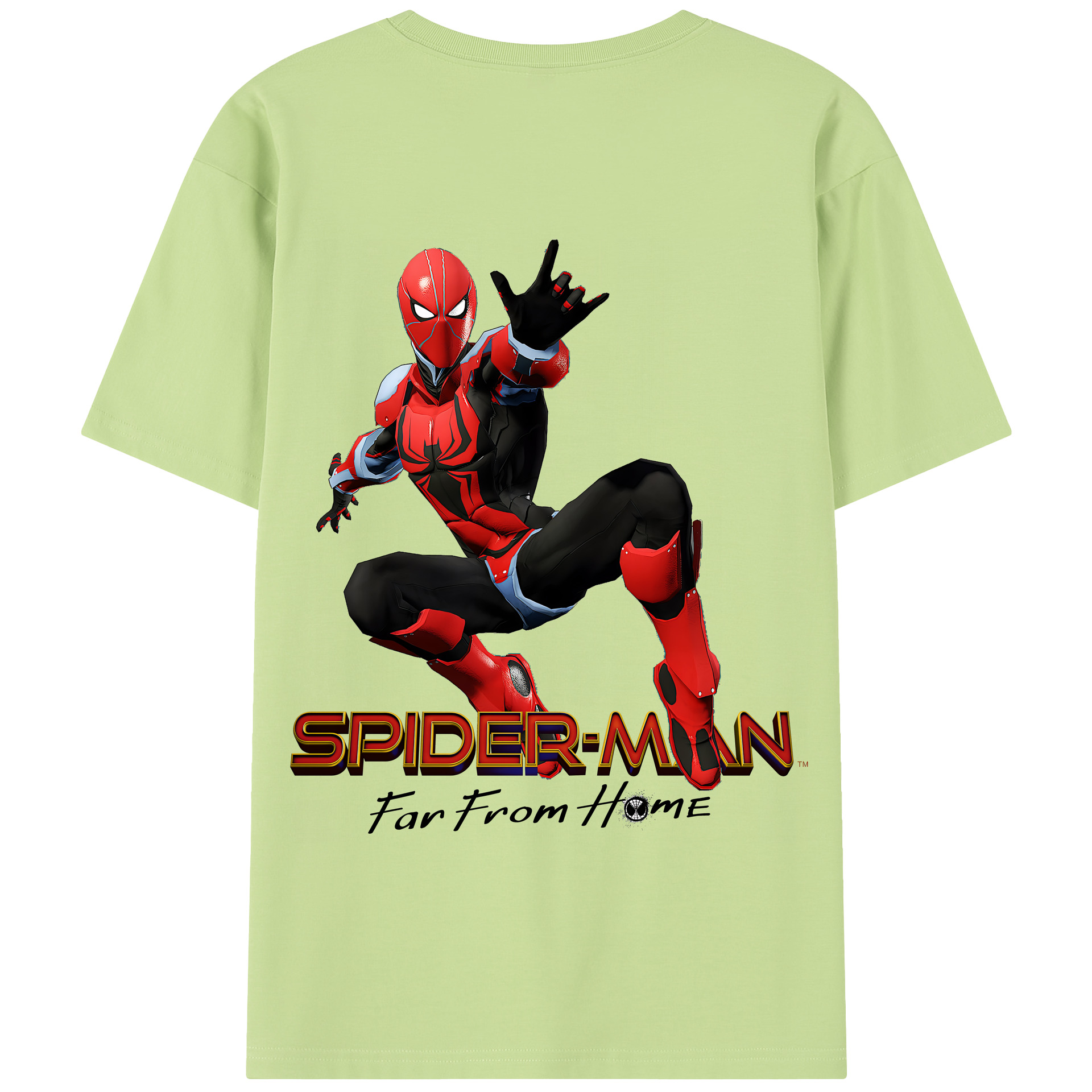 （画像用） Spider Man スパイダーマン 綿100％半袖Tシャツ（背面プリント）